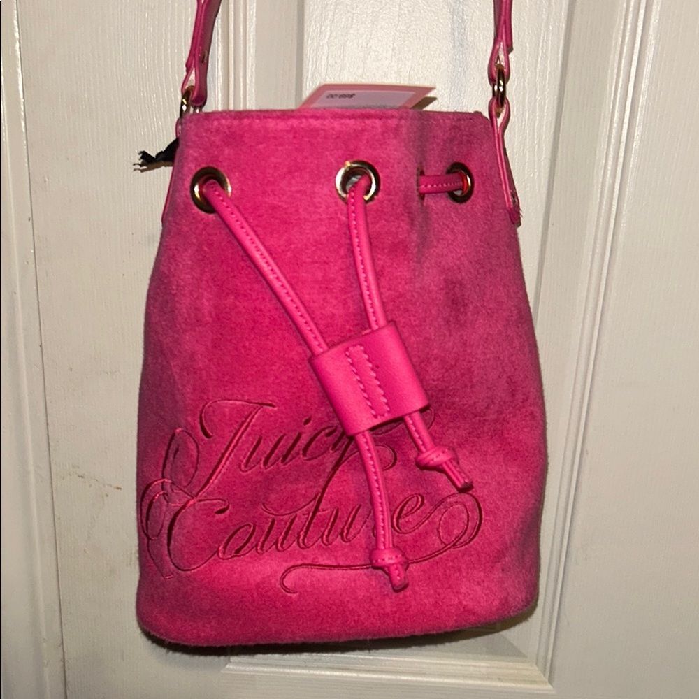 Juicy Couture Pink Shoulder Bag with Drawstring Closure